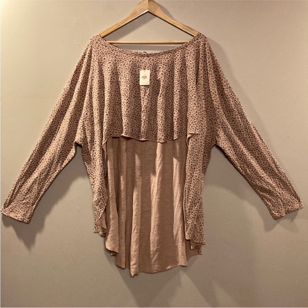 Intimately by Free People Hi-Low Cheetah Print Long Sleeve T-shirt